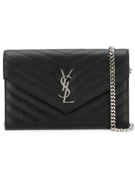 ysl black wallet silver|YSL monogram wallet price.